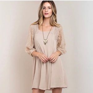 Tie neck shift dress